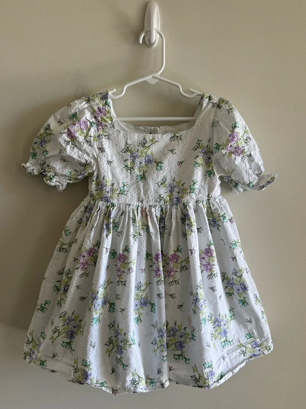 Janie and Jack Floral Seersucker Puff Sleeve Dress